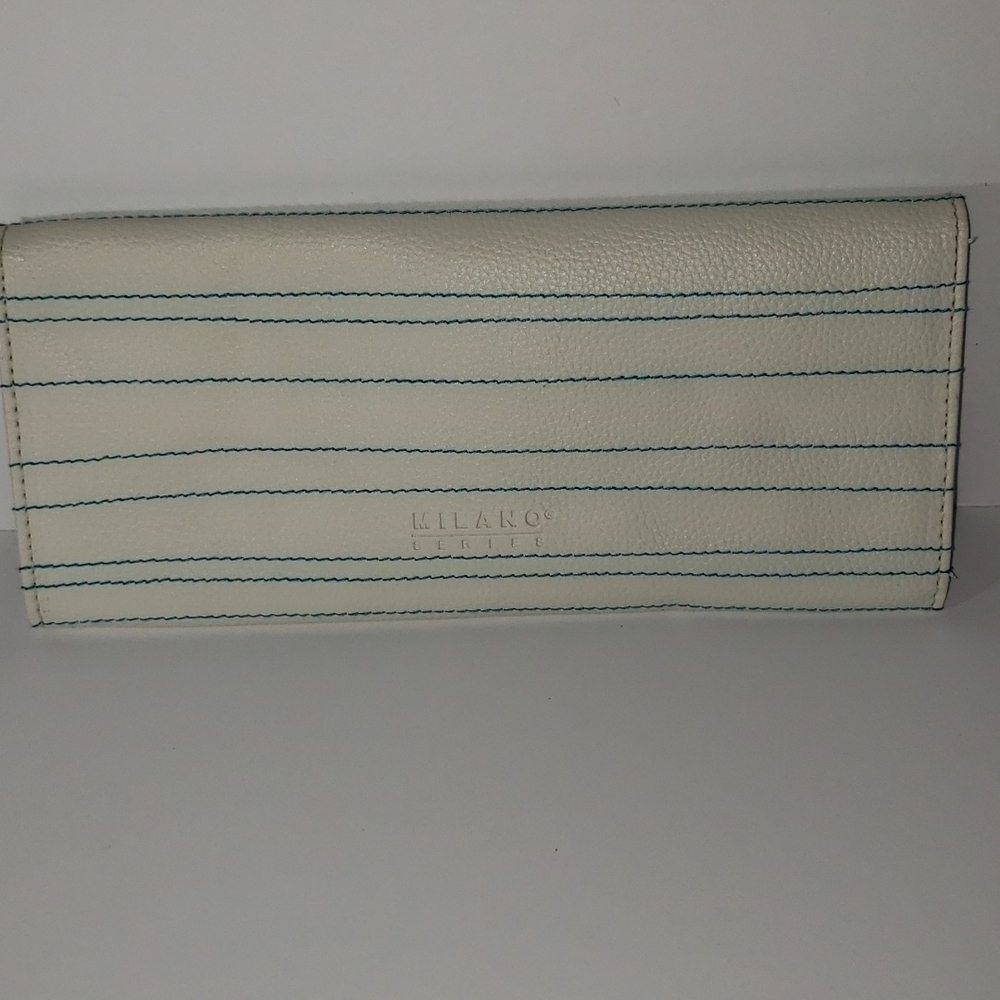 Milano Cream and Turquoise Clutch Purse - Picture 5 of 6
